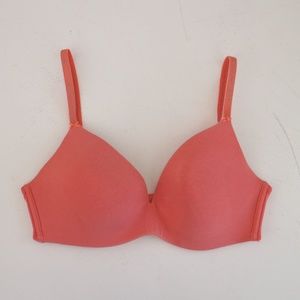 Victoria's Secret Lined No Wire Cotton Peach Bra